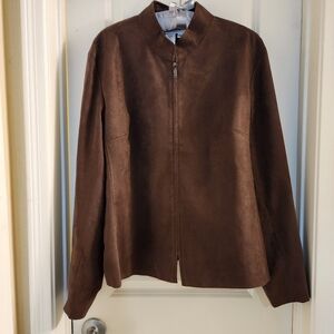 VINTAGE COOLDWATER CREEK Brown Suede Like Jacket